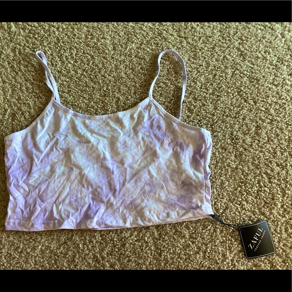 Tie die purple crop top